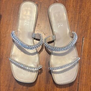 Badgley Mischka Crystal Embellished Sandals